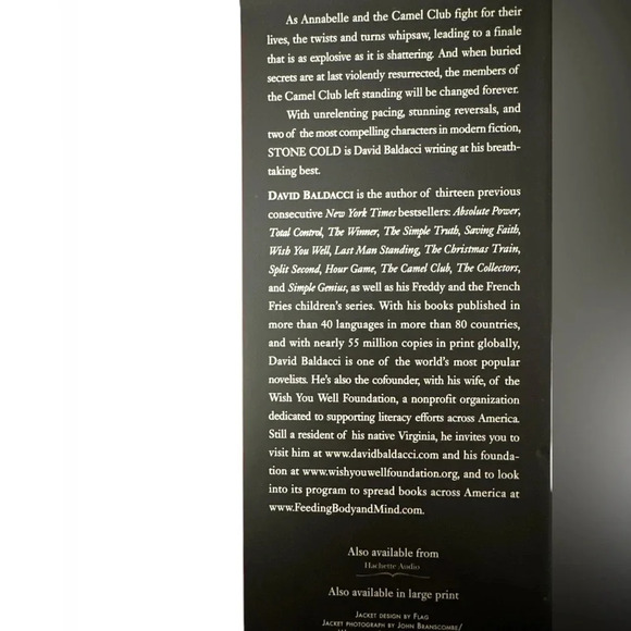 David Baldacci’s Stone Cold hardback book - Picture 3 of 3